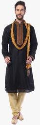 Mohanlal Sons Black Solid Kurta Pyjama men