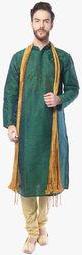 Mohanlal Sons Green Printed Kurta Pyjama men