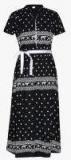 Momtobe Black Coloured Printed Maternity Maxi Dress women