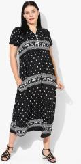 Momtobe Black Coloured Printed Maternity Maxi Dress women