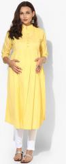 Momtobe Yellow Solid Maternity Tunic women