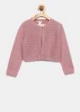 Monsoon Children Pink Solid Front Open Sweater girls