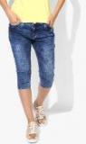 Monte Carlo Blue Washed Capris Women