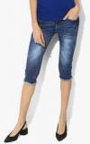 Monte Carlo Navy Blue Washed Capri women