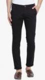 Monteil & Munero Black Solid Slim Fit Chinos Men