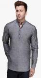 Monteil & Munero Grey Solid Slim Fit Kurta Men