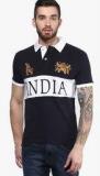 Monteil & Munero Navy Blue Printed Polo T Shirts men