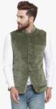 Monteil & Munero Olive Solid Nehru Jacket Men