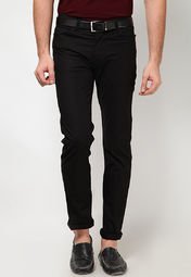 Monteil & Munero Solid Black Casual Trouser men