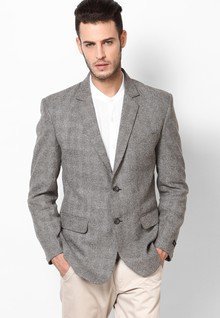 Monteil & Munero Solid Brown Blazer men