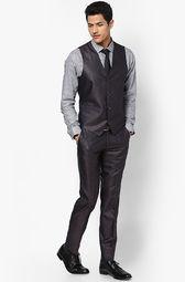 Monteil & Munero Solid Coffee Suit Men