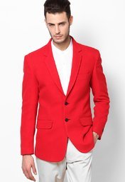 Monteil & Munero Solid Red Blazer men