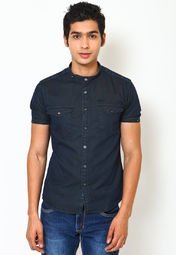 Mossimo Blue Slim Fit Casual Shirt Men