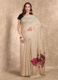 Mr Ajay Kumar Beige Printed Saree women