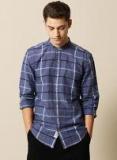 Mr Bowerbird Blue & Black Tailored Fit Checked Casual Shirt Men