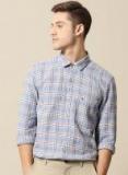 Mr Bowerbird Blue & Brown Tailored Fit Checked Casual Shirt Men