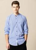 Mr Bowerbird Blue Tailored Fit Self Design Casual Shirt Men