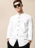 Mr Bowerbird White Tailored Fit Self Design Casual Shirt Men