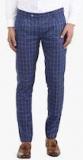 Mr Button Blue Checked Formal Trouser Men