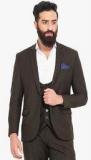 Mr Button Green Solid Blazer Men