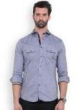 Mr Button Grey Structured Fit Casual Shirt Men