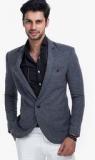 Mr Button Grey Wool Tweed Blazer Men