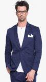 Mr Button Navy Blue Printed Blazer Men