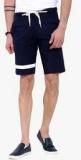 Mr Button Navy Blue Solid Shorts Men