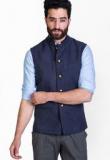 Mr Button Solid Blue Waistcoat men