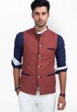 Mr Button Solid Brown Ethnic Jacket men