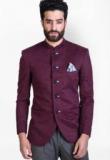 Mr Button Solid Maroon Blazer Men