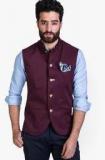 Mr Button Solid Maroon Waistcoat men