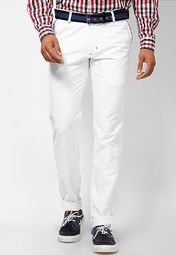 Mr Button White Linen Trousers Men