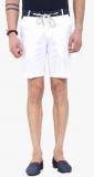 Mr Button White Solid Shorts Men