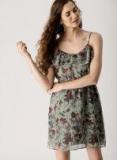 Ms Taken Olive Printed Skater Dress Women