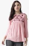 Msfq Peach Embroidered Top Women