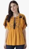 Msfq Yellow Printed Top Women