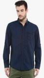 Mufti Blue Striped Casual Shirt Men