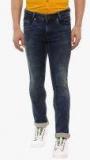 Mufti Blue Washed Mid Rise Slim Fit Jeans Men