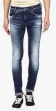 Mufti Blue Washed Skinny Fit Jeans Men