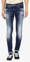 Mufti Blue Washed Skinny Fit Jeans men