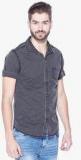 Mufti Grey Solid Slim Fit Casual Shirt men