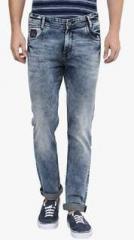 Mufti Light Blue Washed Slim Fit Jeans men