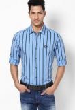 Mufti Striped Blue Casual Shirt Men