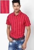 Mufti Striped Red Casual Shirt Men