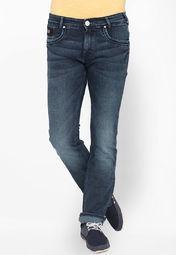 Mufti Washed Blue Regular Fit Jeans Men