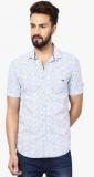 Mufti White Printed Casual Shirt Men