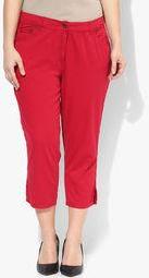 Mustard Red Solid Capris women