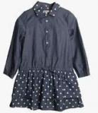 My Lil Berry Navy Blue Casual Dress Girls