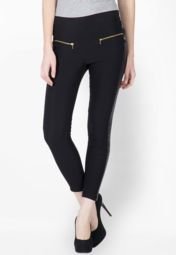 Mysin Black Solid Jegging Women